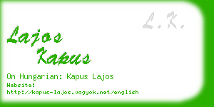 lajos kapus business card